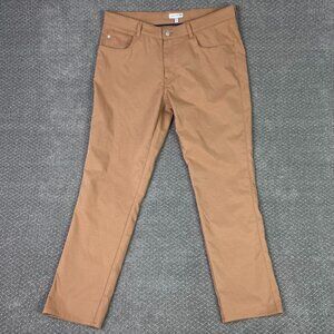 Peter Millar EB66 Pants Men's 36 x 30 Brown Classic Fit Chino Stretch golf